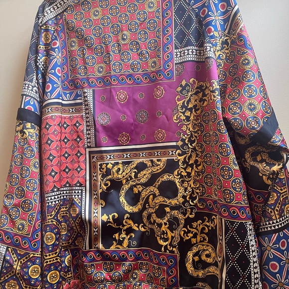 Urban Behaviour Scarf Print Bomber Jacket - Picture 8 of 12